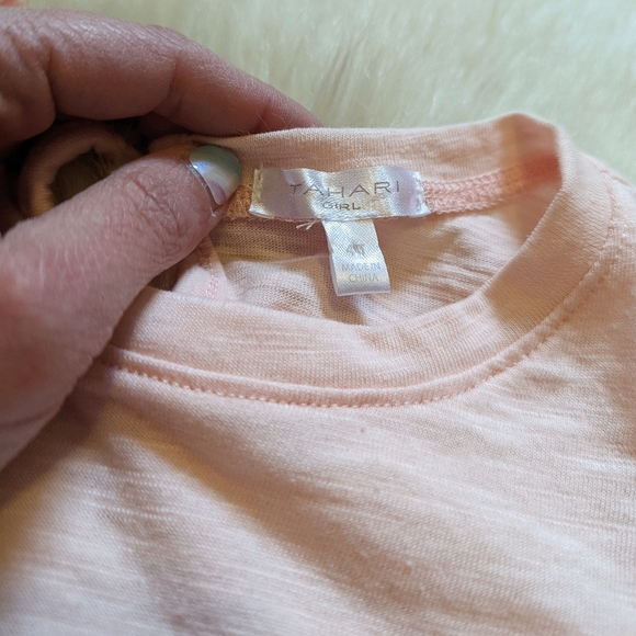 Tahari Girl pink cap sleeve top with eyelet ruffle size 4T - Picture 4 of 6